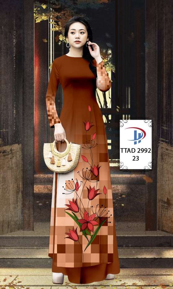 Vải Áo Dài Hoa In 3D AD TTAD2992 58